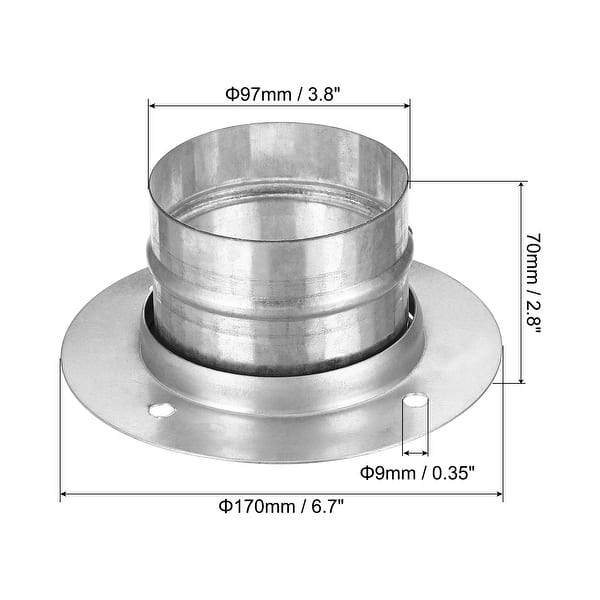 4" Vent Duct Connector Flange Fitting Duct Air Tight Coupling w Flange